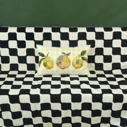 ONWAY Summer Throw Pillow Cover 12x20 Inch Lemon Yellow Buffalo Plaid Decorative Pillowcase Farmhouse Outdoor Patio Holiday Cushion Case for Sofa Couch Bed