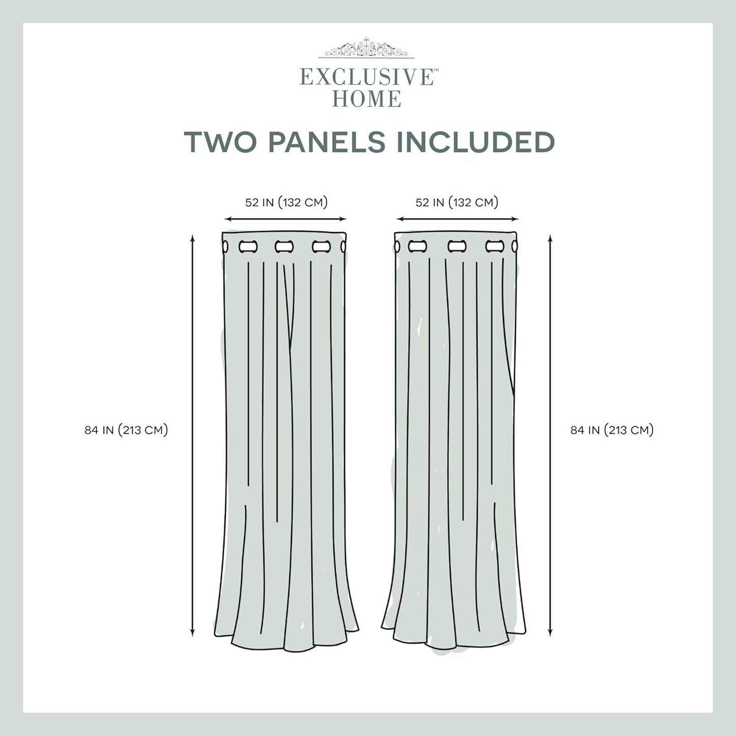 EXCLUSIVE HOME Sateen Twill Woven Room Darkening Blackout Grommet Top Curtain Panel Pair, 52"x84", Sundress Yellow