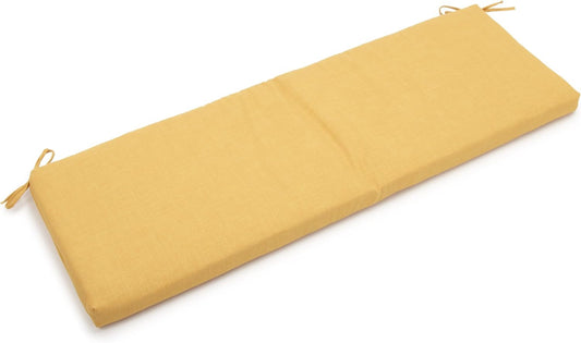 Blazing Needles Outdoor Spun Poly 19-Inch by 60-Inch by 3-1/2-Inch 3-Seater Bench Cushion, Lemon