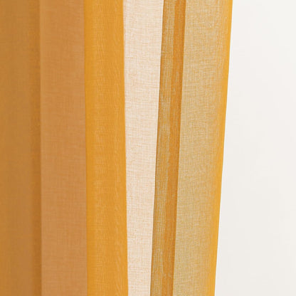 Yellow Sheer Curtains 95 inch Length 2 panels, Rod Pocket Semi Sheer Privacy Curtains, Window Treatments Soft Voile Drapes for Windows Living Room Bedroom French Doors Doorway Divider, 52"Wx 95"L