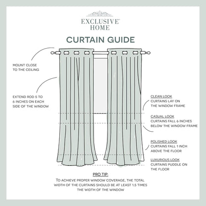EXCLUSIVE HOME Sateen Twill Woven Room Darkening Blackout Grommet Top Curtain Panel Pair, 52"x84", Sundress Yellow