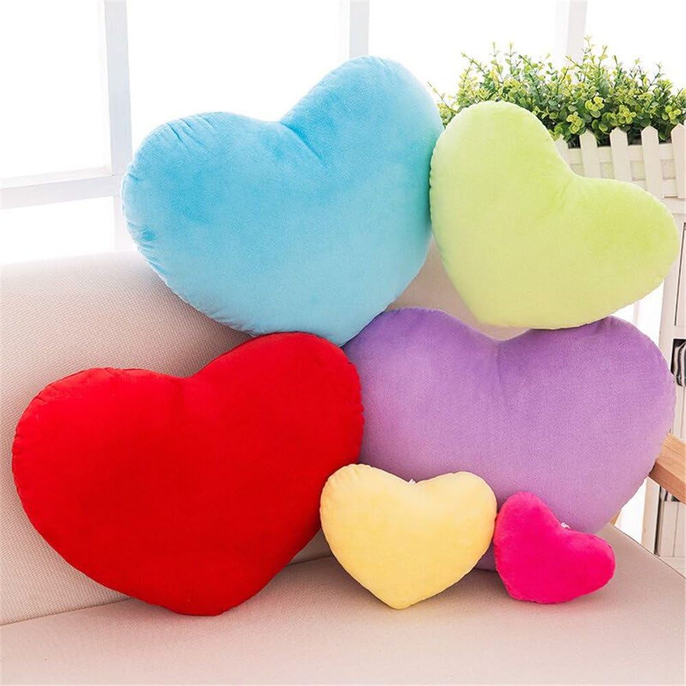 S_SSOY Plush Pillow Heart Shape Cushion Fluffy Throw Pillows Decorative Back Cushions for Friends Valentine's Day (Light Yellow)