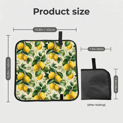 Yellow Lemon Leaves for Foldable Seat Cushion, Waterproof Mat for Camping, Beach & Picnics