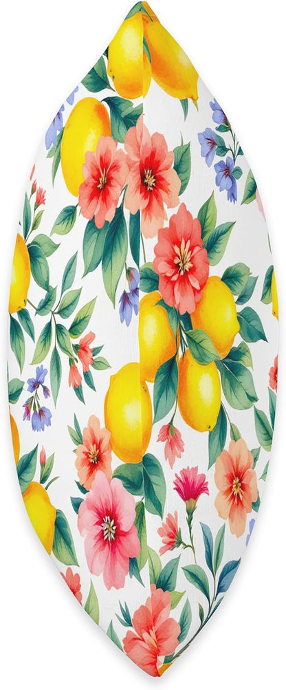 Summer lemon flowers Mediterranean art Throw Pillow