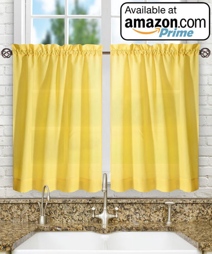 Ellis Curtain Stacey 54-by-13 Inch Ruffled Filler Valance (Yellow)