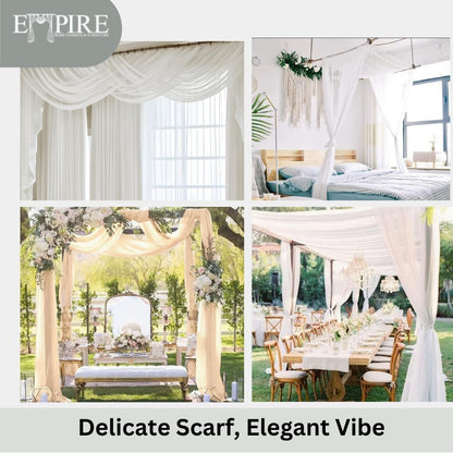 New Window Sheer Scarf Multifunction Voile Valance Window Treatment or Event Decoration Superior Threads (Yellow, Standard - 37" x 216")