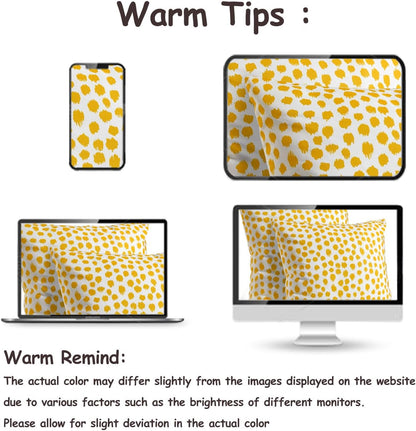 Allorry Outdoor Pillow Covers 18x18 Set of 2 Boho Design Yellow Polka Dot Decorations Pillows Summer Outdoor Waterproof Patio Furniture Garden Porch Sofa Bed Cushion Covers Home Decor JB001-A18