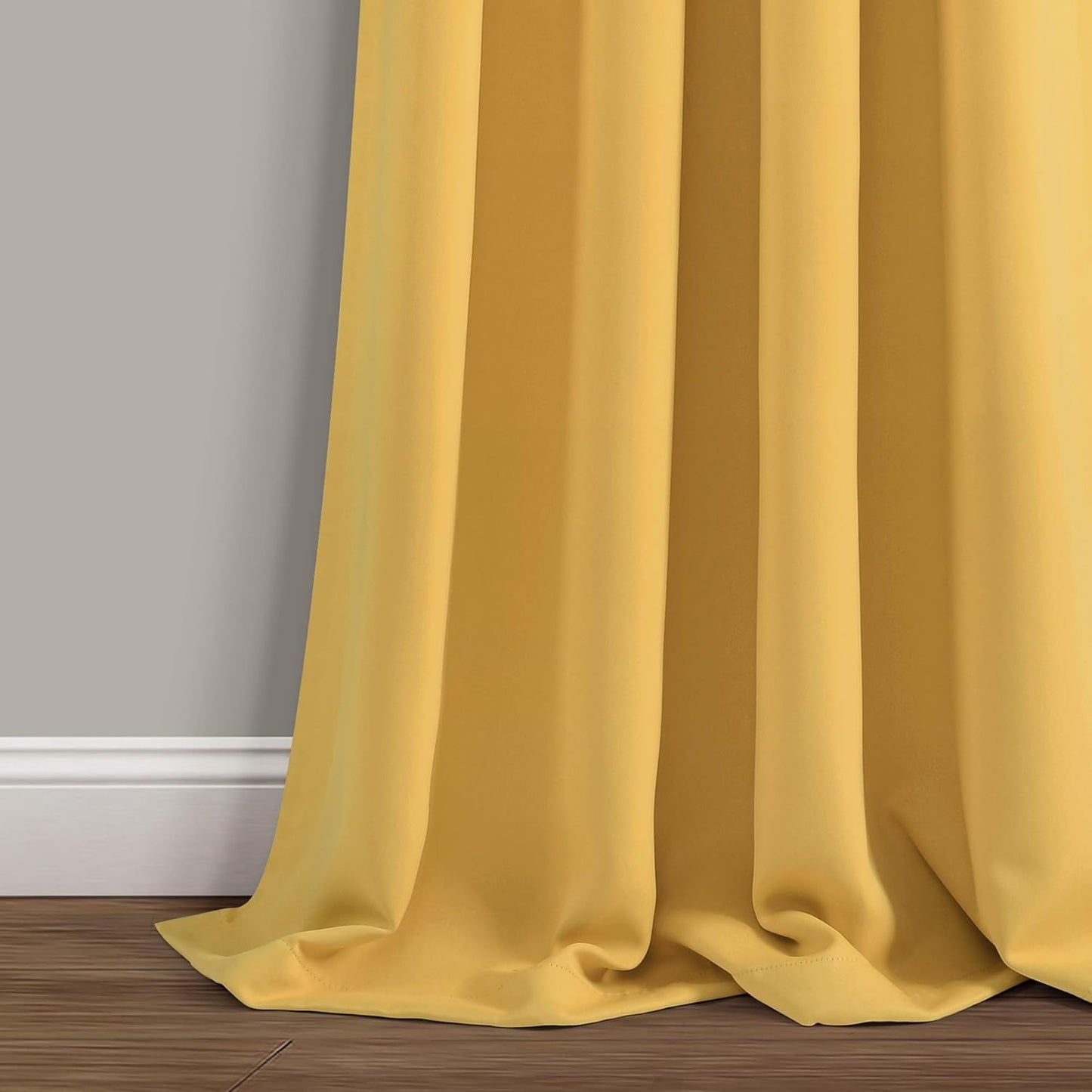 Lush Decor Insulated Grommet Blackout Window Curtain Panels, Pair, 52" W x 95" L, Yellow - Classic Modern Design - Chic Window Decor - Long Curtains For Living Room, Bedroom, Or Dining Room