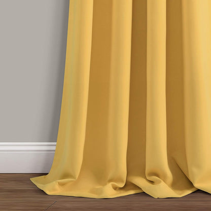 Lush Decor Insulated Grommet Blackout Window Curtain Panels, Pair, 52" W x 95" L, Yellow - Classic Modern Design - Chic Window Decor - Long Curtains For Living Room, Bedroom, Or Dining Room