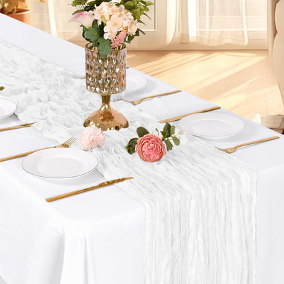 3 Pack Lemon Yellow Cheesecloth Table Runner, 17 x 108 Inch, Gauze Cheese Cloth Table Runner Rustic Sheer Runner for Wedding Birthday Party Baby Shower Table Decor(Lemon Yellow)