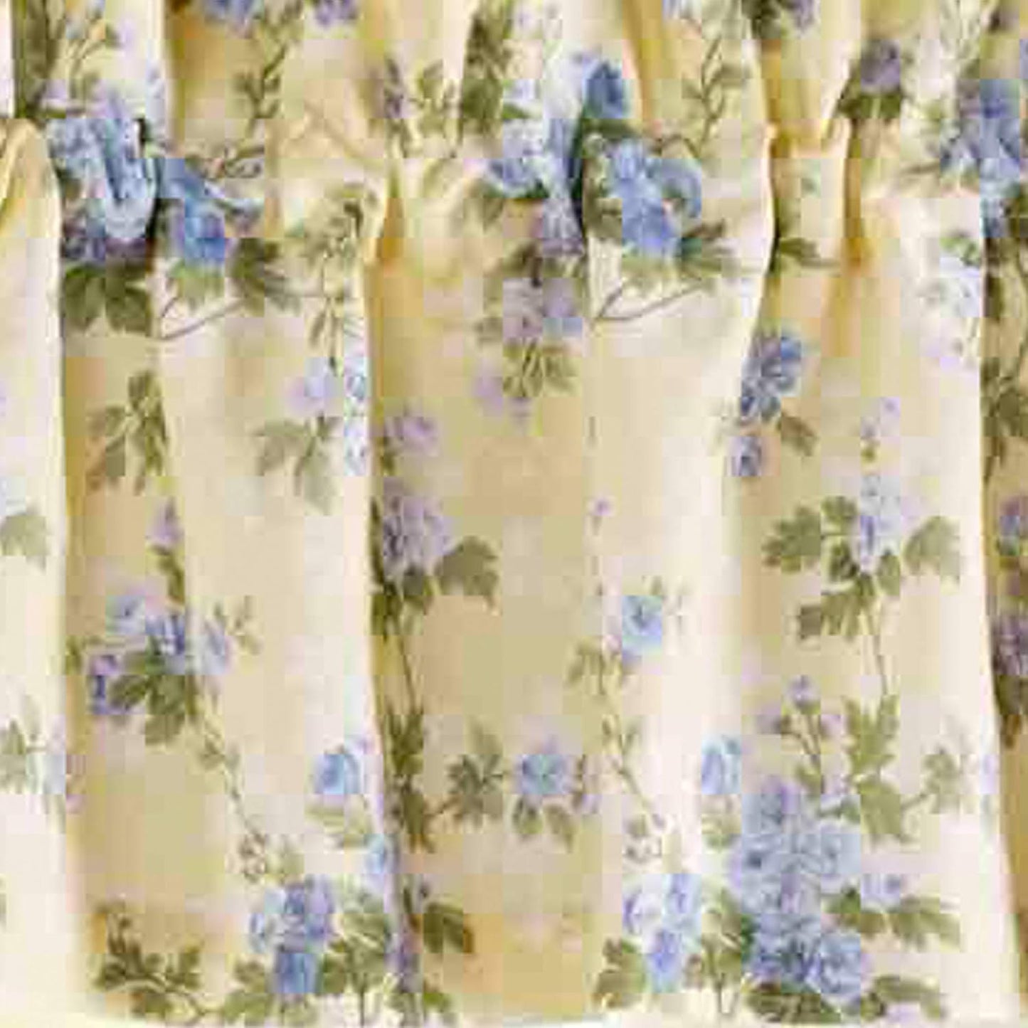 Laura Ashley - Valance, 100% Soft Cotton Window Treatment with Rod Pocket, Lightweight & Machine Washable, Floral Printed Curtain (Cassidy Yellow, 15" x 86")