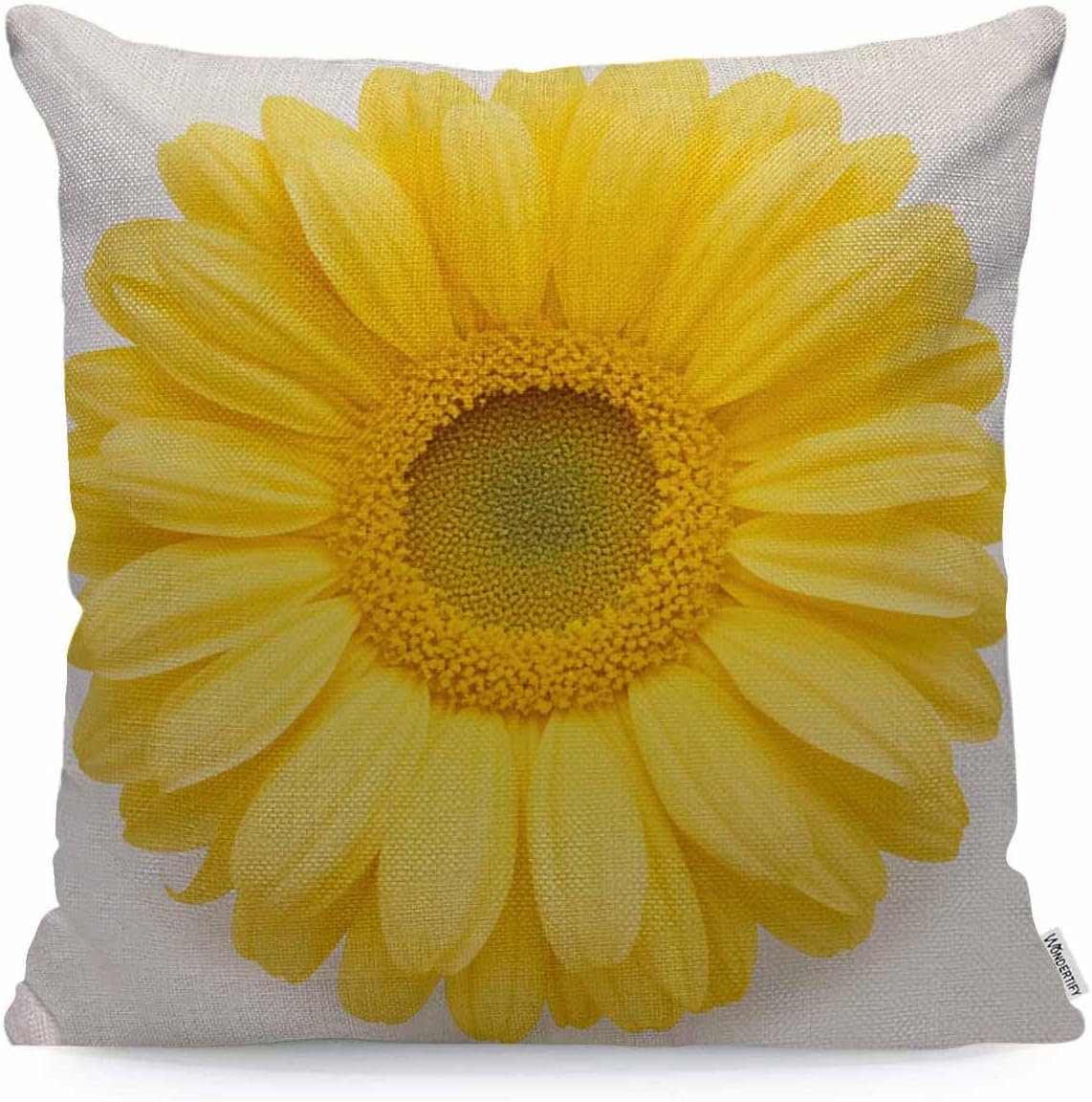 WONDERTIFY Throw Pillow Cover Yellow Flower Sunflower Background - Soft Linen Pillow Case for Decorative Bedroom/Livingroom/Sofa/Farm House - Couch Pillow Cushion Covers 18x18 Inch