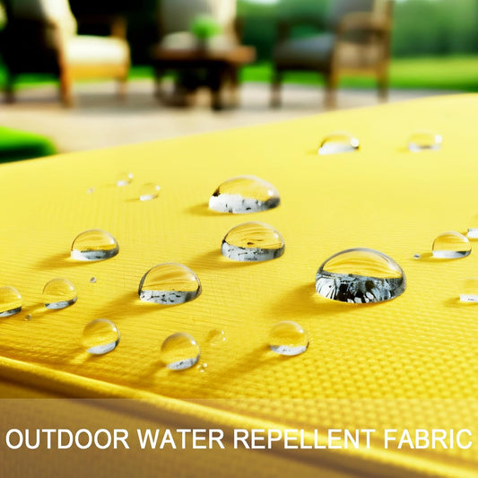NettyPro Patio Chair Seat Cushion Covers Set 4, Waterproof Outdoor Furniture Cushion Slipcovers with Zipper and Tie, 22 x 20 x 4 Inch, Replacement Cover Only, Yellow