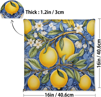 Chair Cushions Lemons Chair Pads for Dining Chairs Removable Seat Cushion for Kitchen Living Room Office Patio 16 x 16 x 1.2 Inches