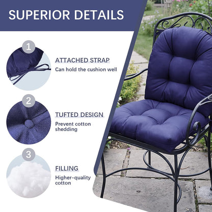 Gnostik 2 Pcs Outdoor Seat Cushions, Yellow Waterproof U Shaped Outdoor Chair Cushions Patio Chair Seat Pads for Porch, Garden Furniture, 18.6"X18.6"