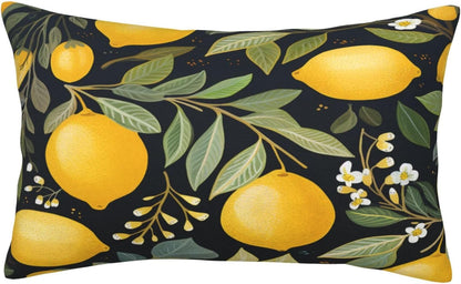 Summer Cute Lemon Rectangle Throw Pillow Cover 14x20 Inch Lumbar Pillow Case with Hidden Zipper Modern Decorative Pillowcase for Bed Sofa Couch Living Room Bedroom Cushion Cover