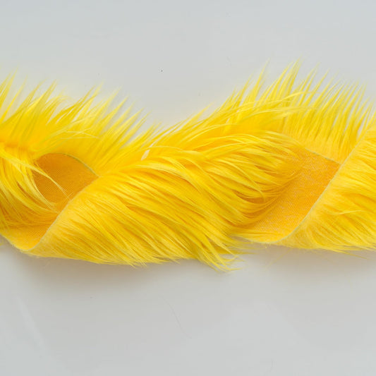 Plush Faux Fur Fabric Precut Strips Fluffy Fuzzy Craft Furr for Crafts, Gnomes, Animal Costumes, Cushions, Decorations (Yellow, 2*62 inch)
