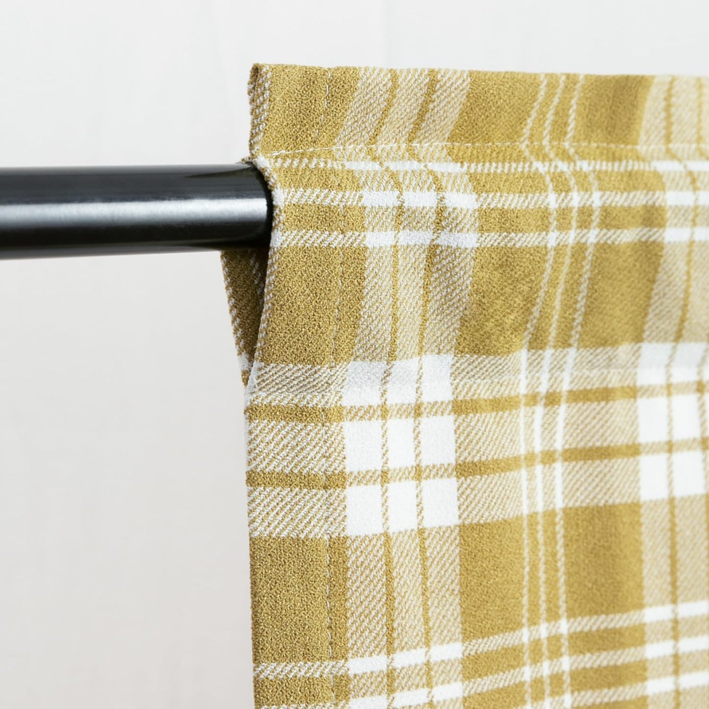 VOGOL Yellow Buffalo Check Kitchen Valances for Windows, 52 x 18, 1 Panel | Classic Checked Pattern, Cheerful Kitchen Accent, Rod Pocket Top, for Cafe or Bathroom Windows