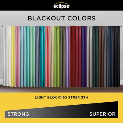 ECLIPSE Kendall Modern Blackout Thermal Rod Pocket Window Curtain for Bedroom or Living Room (1 Panel), 42 in x 84 in, Lemon