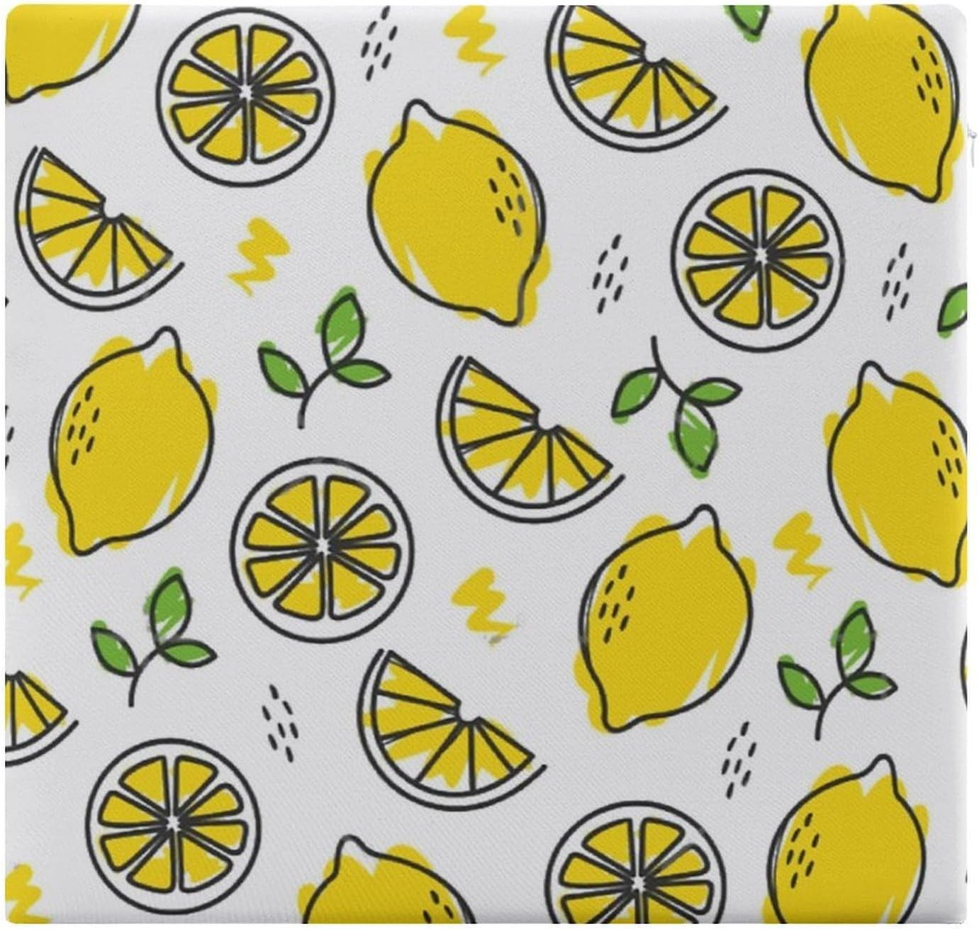 Yellow Lemon Pattern Chair Seat Cushion Soft Chair Pad for Dining Office Home Decor 13.8 X 15 Inch