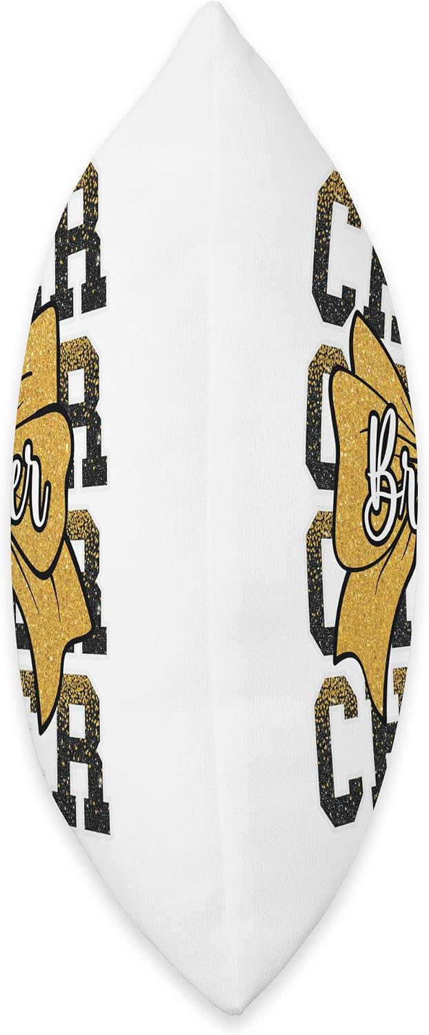 Cheer Brother Bow Sport Cheerleader Cheerleading Yellow Throw Pillow