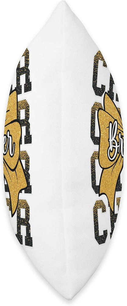 Cheer Brother Bow Sport Cheerleader Cheerleading Yellow Throw Pillow