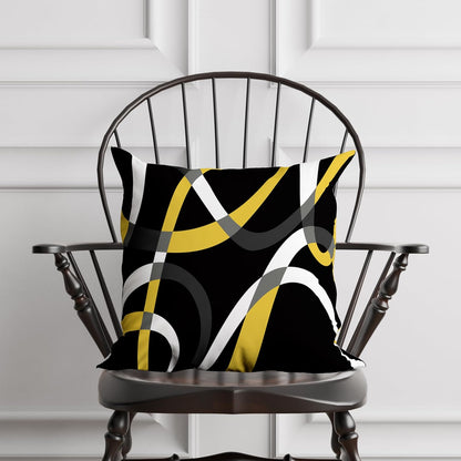 weesire Black and Yellow Throw Pillow Covers Set of 2 Modern Stripe Cushion Covers for Living Room Sofa Accent Home Decor Abstract Art Decorative Pillowcases Outdoor Pillows Covers 20"x20"