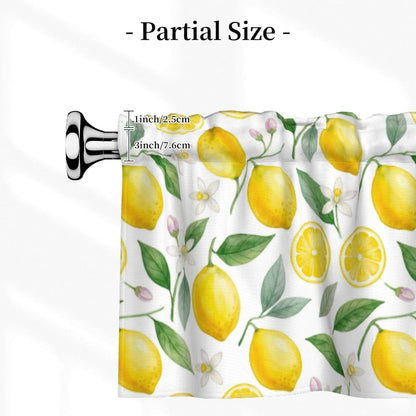 2 Pack Lemon Valances for Windows, Rod Pocket Valance for Windows Kitchen Living Room Decoration, Kitchen Curtains 54 x 18in