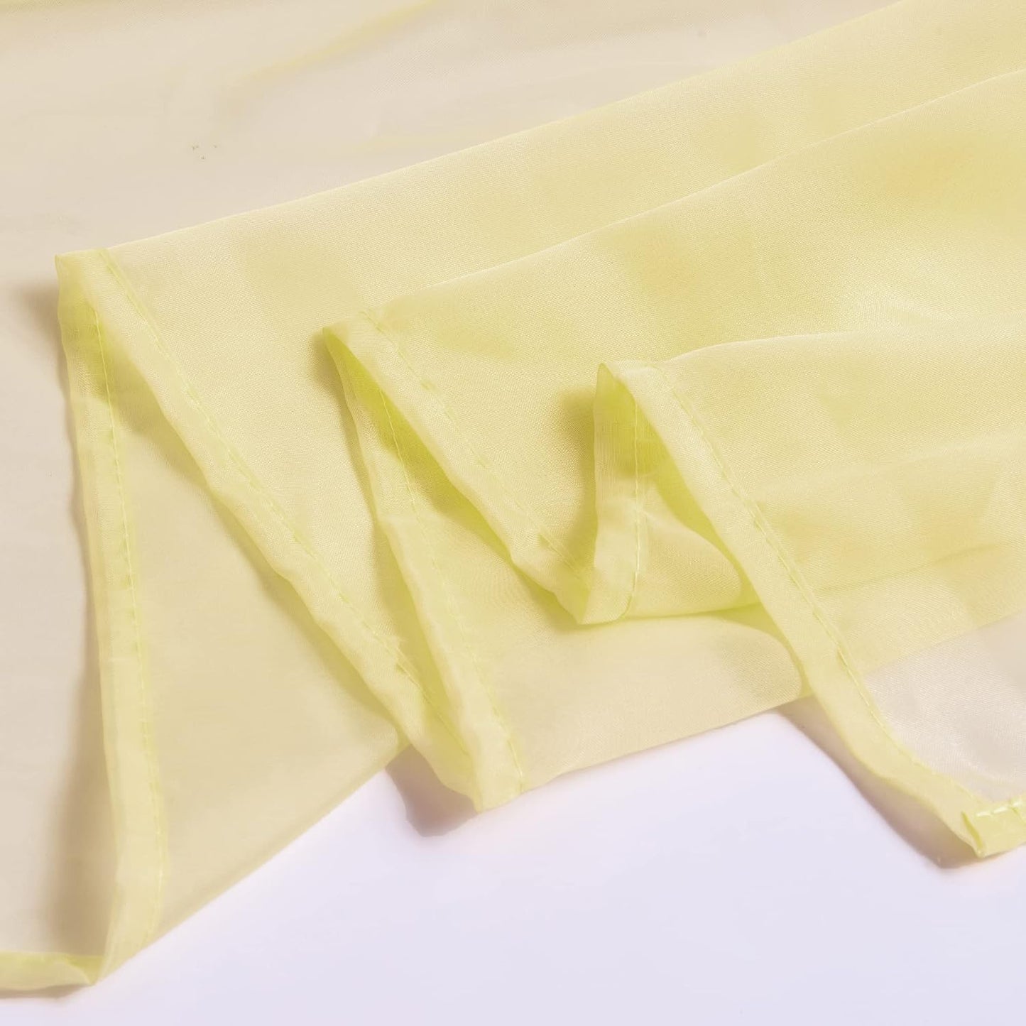 Yellow Cream Sheer Bed Canopy Scarf 216 Inch Long, Bed Canopy for Girls Adult, Decorative Scarfs Curtain Drapes for Wedding/Anniversary, Window Valance Curtain Wide 52, Queen