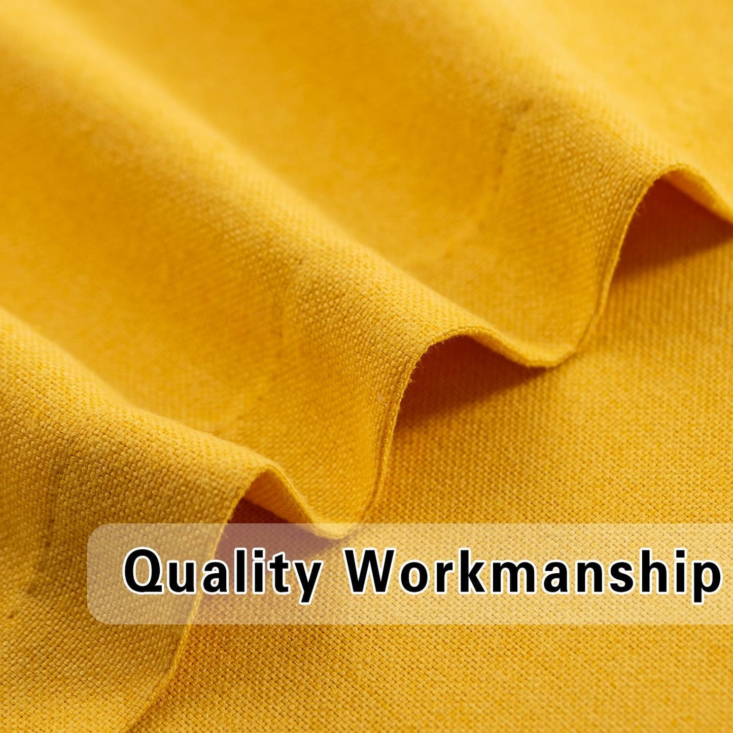 UPOPO Yellow Valance Curtains Toppers Living Room Linen Textured 18 inch Length Kitchen Short Small Mini Bedroom Window Curtain Valance Cabinet Caravan 1 Piece Grommet Top
