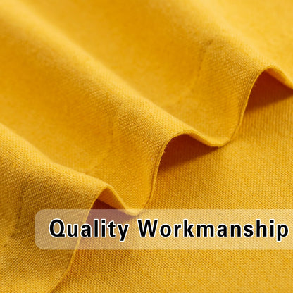 UPOPO Yellow Curtains Kitchen Privacy Semi Sheer Linen Textured 54 inch Length Living Room Bedroom Drapes Basement Window Treatment Curtain 2 Panels Grommet Top