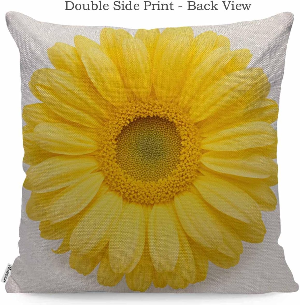 WONDERTIFY Throw Pillow Cover Yellow Flower Sunflower Background - Soft Linen Pillow Case for Decorative Bedroom/Livingroom/Sofa/Farm House - Couch Pillow Cushion Covers 18x18 Inch