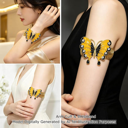 Butterfly Curtain Tiebacks 2 Pack Yellow Enamel & Rhinestone Insect Curtain Holdbacks,No Drill Curtain Ties Auto-Closing,Boho Curtain Tie Backs for Farmhouse Kitchen Living Room Bedroom Decor