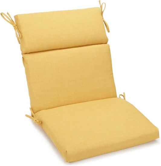 Blazing Needles Spun Polyester Solid Outdoor Squared Seat/Back Chair Cushion, 20" x 42", Lemon