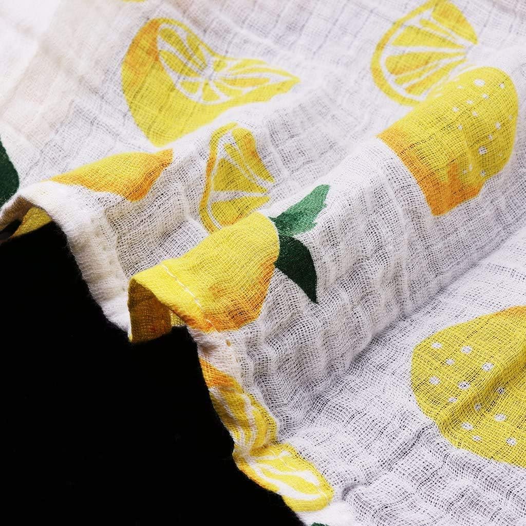 Taotenish Baby Swaddle Blanket Unisex Boys Girls Cotton Muslin Swaddling Blanket Nursing Cover & Burping Cloth - Lemon