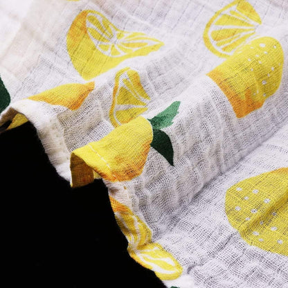 Taotenish Baby Swaddle Blanket Unisex Boys Girls Cotton Muslin Swaddling Blanket Nursing Cover & Burping Cloth - Lemon