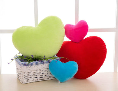 S_SSOY Plush Pillow Heart Shape Cushion Fluffy Throw Pillows Decorative Back Cushions for Friends Valentine's Day (Light Yellow)