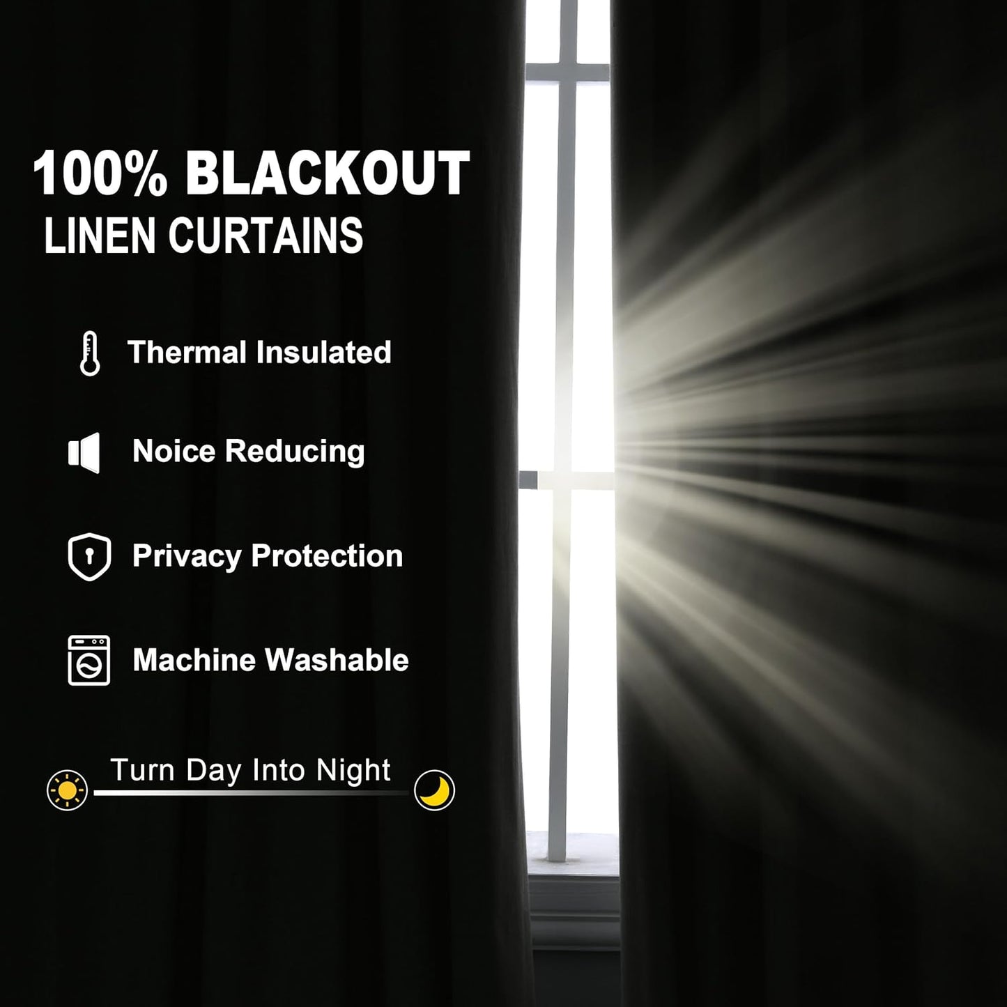 Jowels Yellow Linen Blackout Curtains 84 Length 2 Panels Set for Living Room Bedroom, 100% Black Out Thermal Insulated Linen Drapes, Room Darkening Grommet Curtains 84 Inches Long, Yellow
