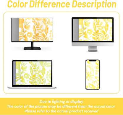 DriftAway Julia Watercolor Blooming Flower Floral Lined Thermal Insulated Window Curtain Valance Rod Pocket 52 Inch by 18 Inch Plus 2 Inch Header Yellow 1 Pack