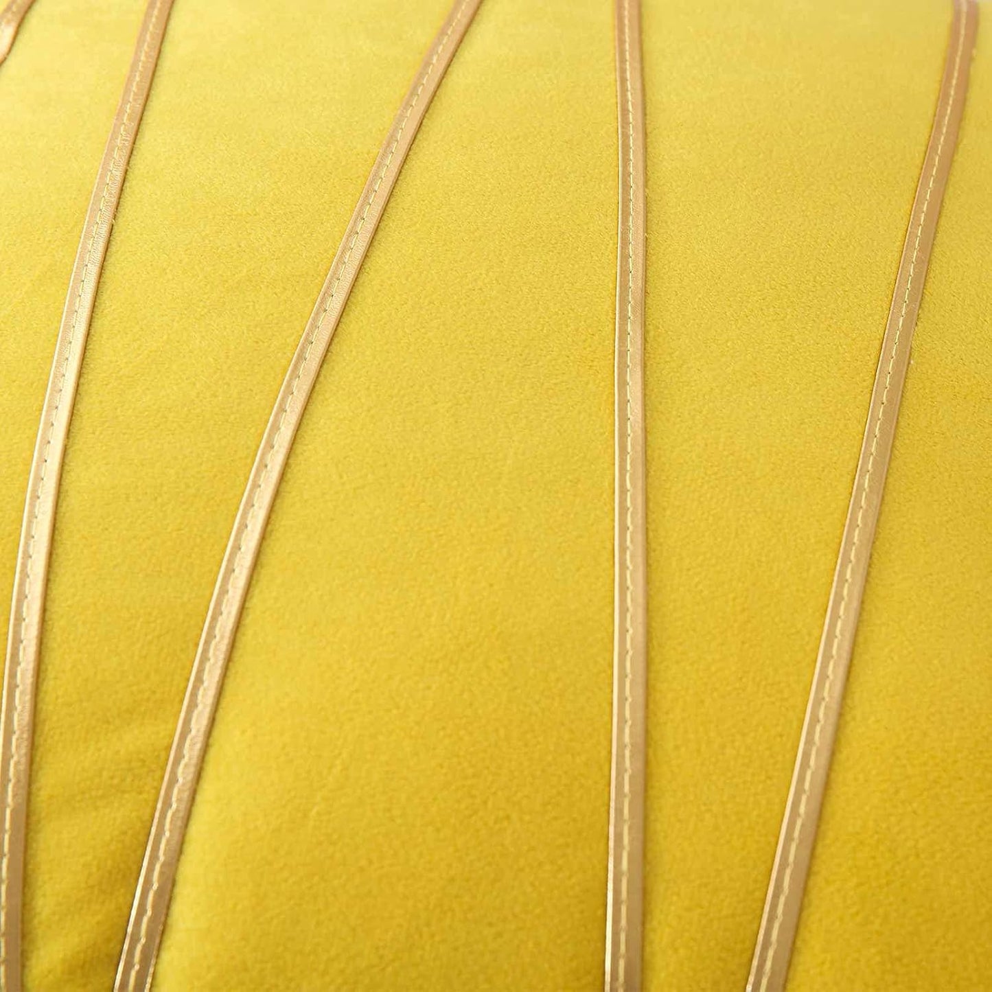 WACOMECO Soft Throw Pillow Covers - Pack of 2 Velvet Decorative Cushion Covers Cases for Sofa Bedroom Livingroom Car, 18" x 18", Yellow and Gold