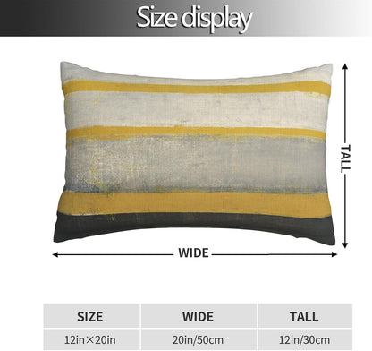 Yellow Grey Throw Pillow Covers Beige Abstract Art Lumbar Pillow Cover 12x20 Inch Set of 2 Painting Striped Pillowcase Decorative Cushion Cases for Couch Sofa