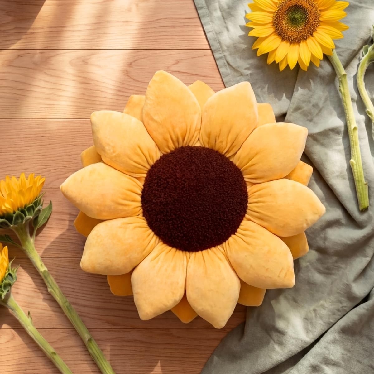Green Philosophy Co. Sunflower™ Pillow - Golden Yellow - 20x20 Inches