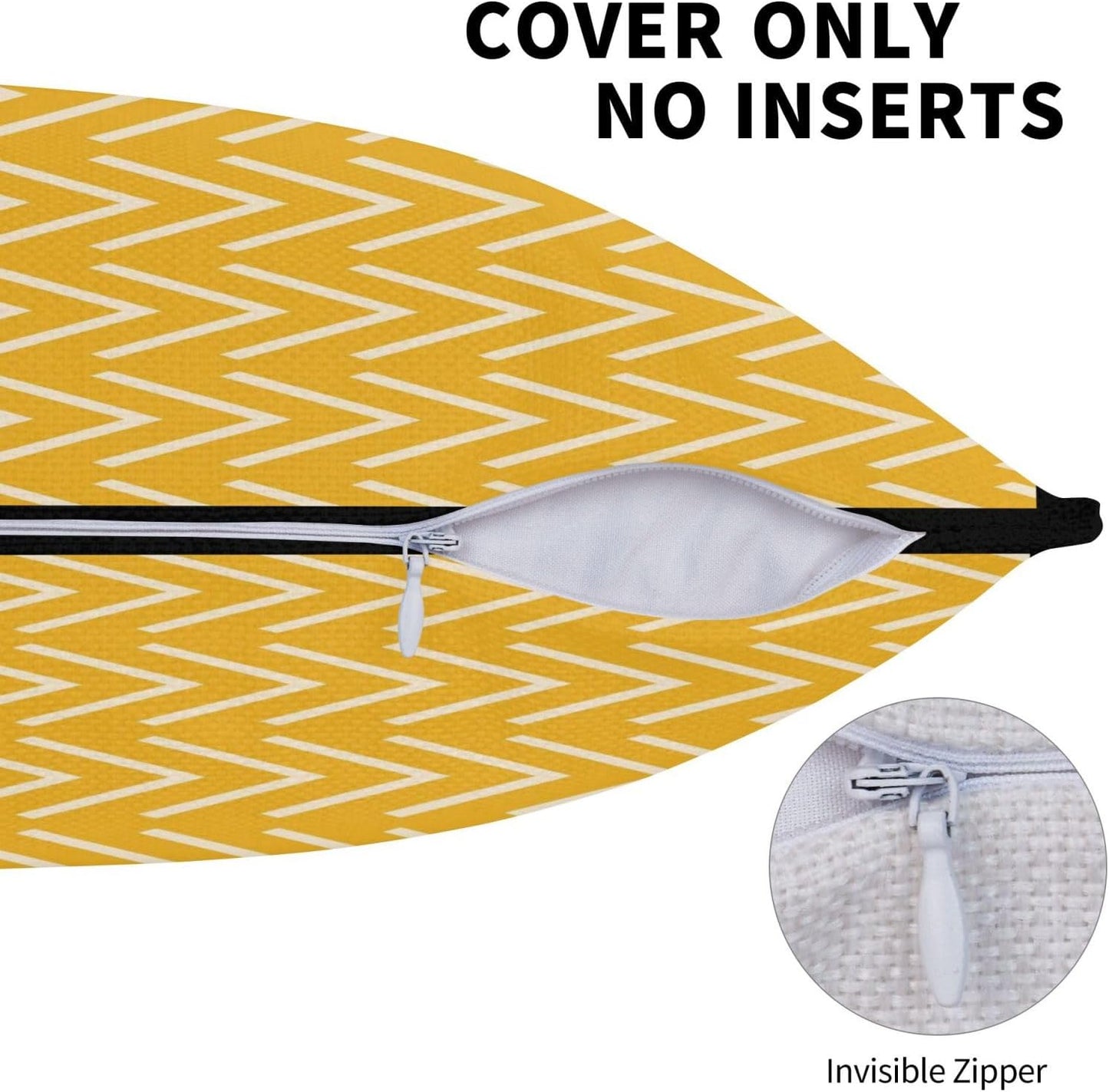 Modern Pillow Covers Yellow Cream Stripes Herringbone Print Decorative Throw Pillows Covers 20x20 Inch Set of 2 Boho Bohemian Pillowcase Farmhouse Cushion Cover for Couch Sofa Bedroom