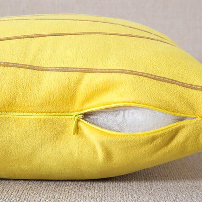 WACOMECO Soft Throw Pillow Covers - Pack of 2 Velvet Decorative Cushion Covers Cases for Sofa Bedroom Livingroom Car, 18" x 18", Yellow and Gold