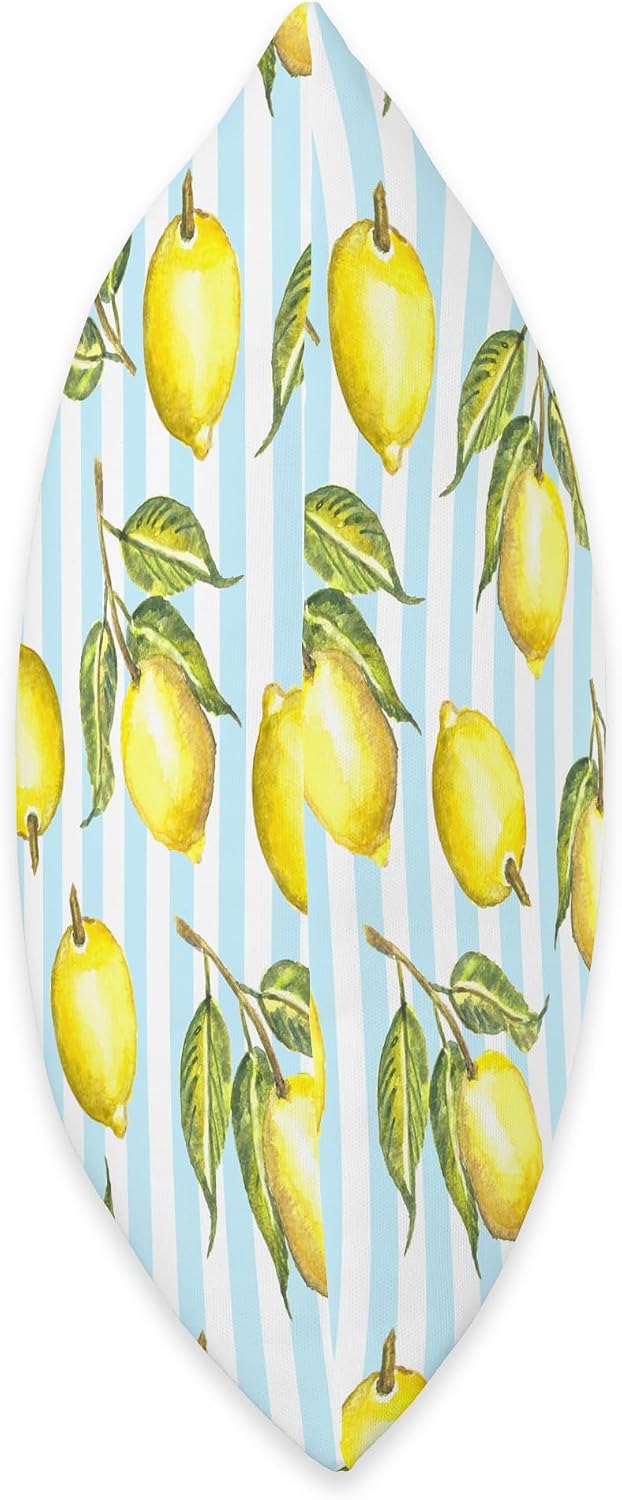 Watercolor Lemon Stripe Citrus Fruit Blue Yellow Summer Throw Pillow
