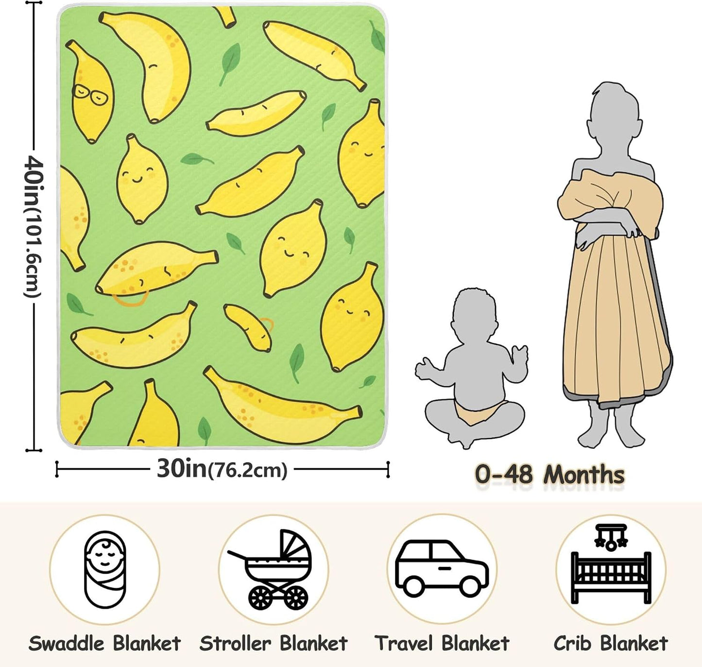 Yellow Lemons Baby Blanket Bed Crib Stroller Cover Blanket Wrap Soft Swaddling Blanket
