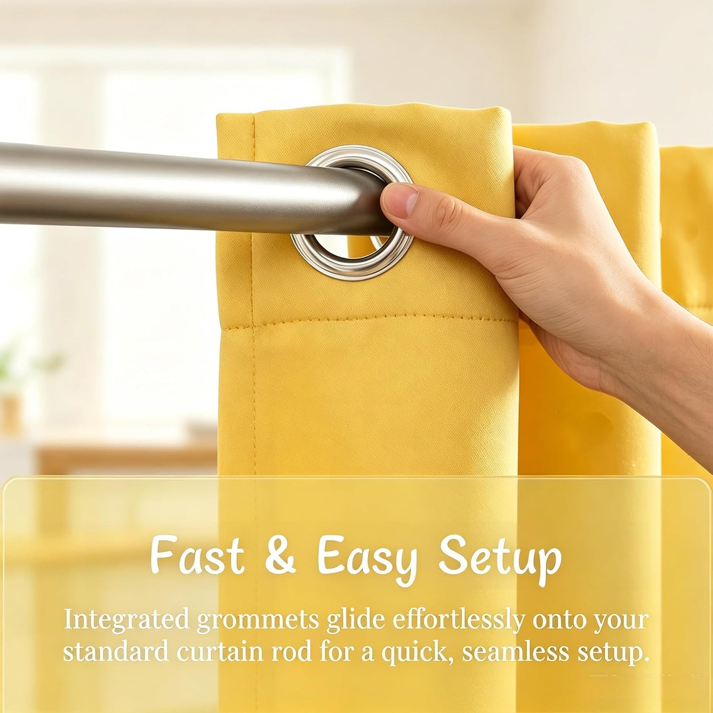 84 Inch Long Star Cut-Out Blackout Curtains Decorative Mix and Match Curtain for Kids Bedroom Thermal Insulated Sun Blocking Drape for Nursery/Living Room 42" W x 84" L Yellow 2 Panels