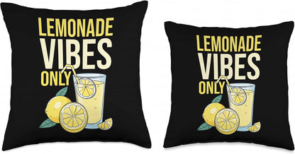 Lemonade Vibes Only Summer Citrus Lemon Slice Cool Throw Pillow