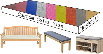 Cushion Custom Size, Cushions for Outdoor Indoor Patio Furniture Bench, Memory Foam Seat Cushion, Removable Leather Cover Waterproof (Custom Size, Lemon Yellow)