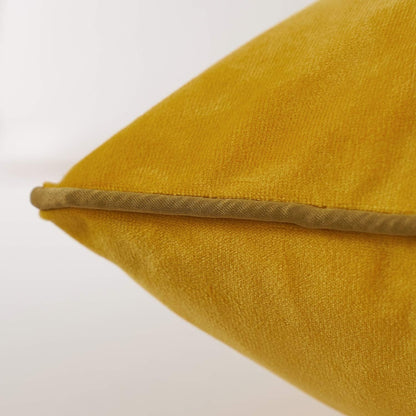 Avigers 18 x 18 Inch Yellow Gold Leather Striped Lines Velvet Cushion Case Luxury Modern Throw Pillow Cover Decorative Pillow for Couch Living Room Bedroom Car